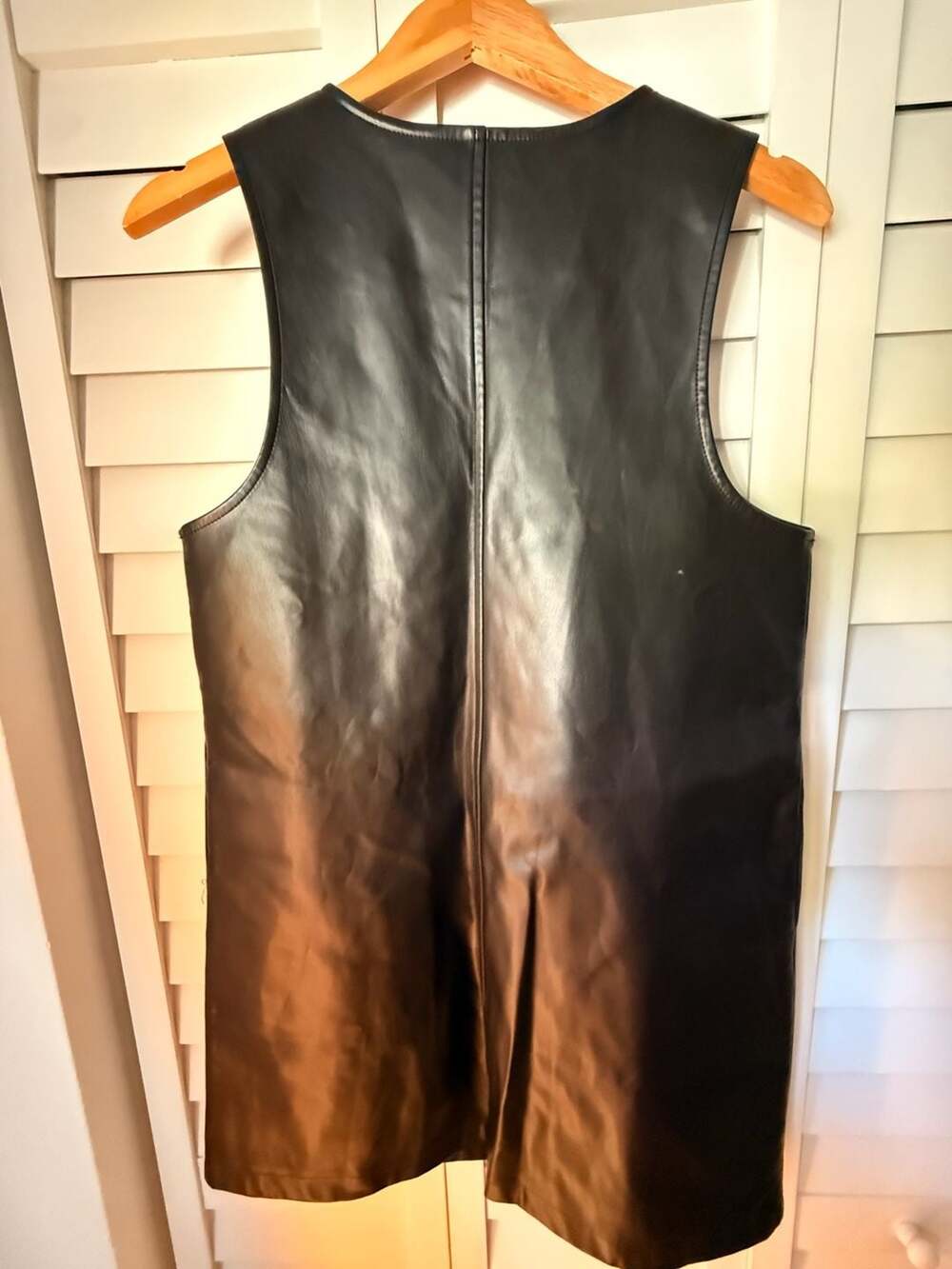 Hyacinth House Faux Leather Button-Down Mini Dress